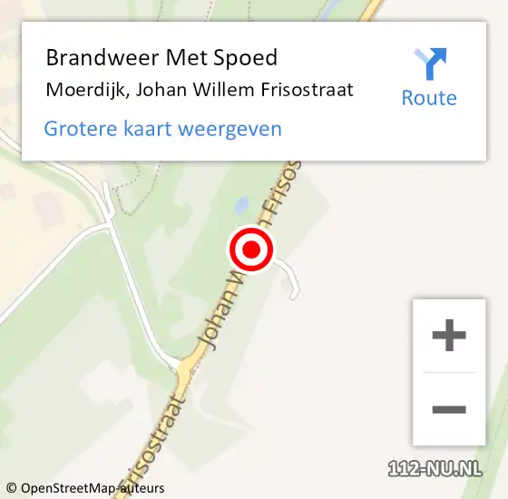 Locatie op kaart van de 112 melding: Brandweer Met Spoed Naar Moerdijk, Johan Willem Frisostraat op 15 maart 2021 08:50