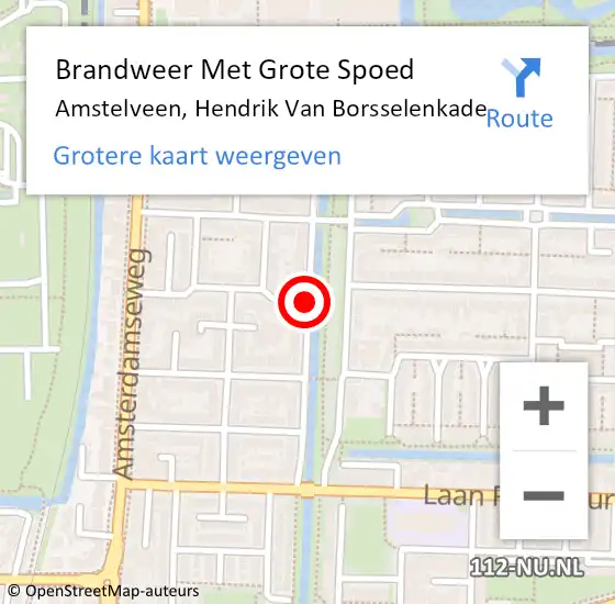 Locatie op kaart van de 112 melding: Brandweer Met Grote Spoed Naar Amstelveen, Hendrik Van Borsselenkade op 15 maart 2021 10:05