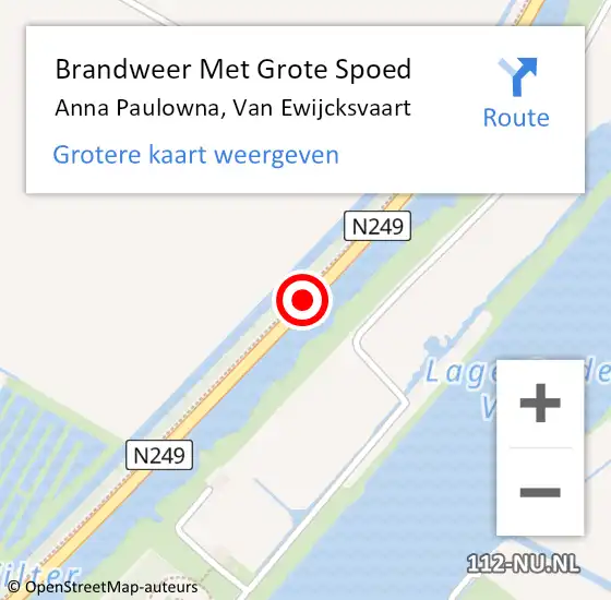 Locatie op kaart van de 112 melding: Brandweer Met Grote Spoed Naar Anna Paulowna, Van Ewijcksvaart op 15 maart 2021 10:32