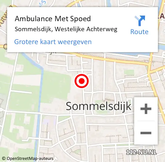 Locatie op kaart van de 112 melding: Ambulance Met Spoed Naar Sommelsdijk, Westelijke Achterweg op 15 maart 2021 11:50