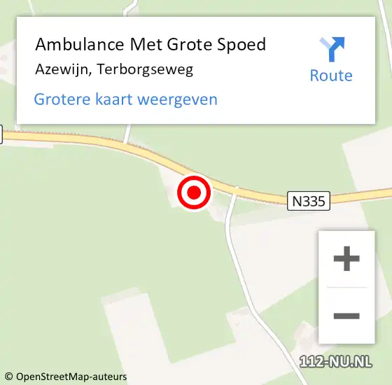 Locatie op kaart van de 112 melding: Ambulance Met Grote Spoed Naar Azewijn, Terborgseweg op 15 maart 2021 11:58