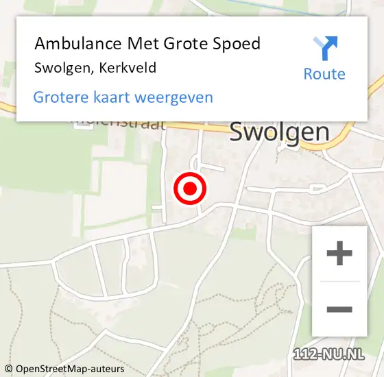 Locatie op kaart van de 112 melding: Ambulance Met Grote Spoed Naar Swolgen, Kerkveld op 4 juni 2014 22:50