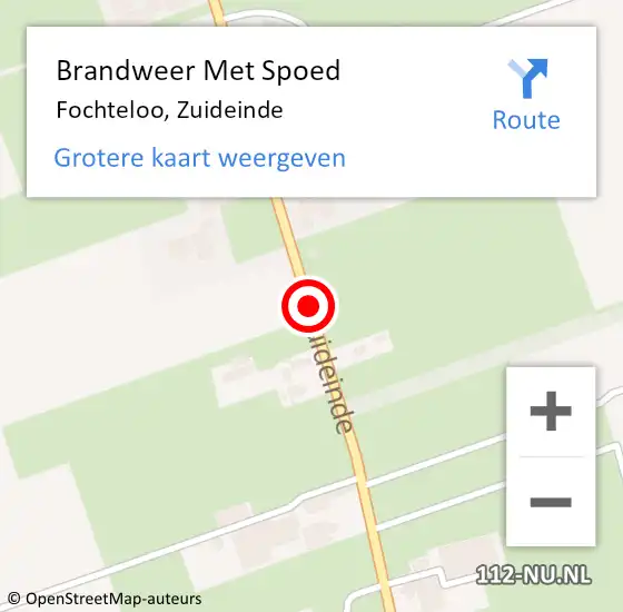 Locatie op kaart van de 112 melding: Brandweer Met Spoed Naar Fochteloo, Zuideinde op 15 maart 2021 14:40