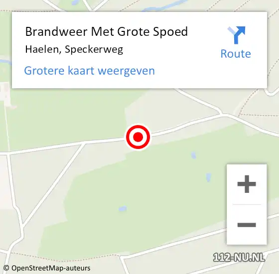 Locatie op kaart van de 112 melding: Brandweer Met Grote Spoed Naar Haelen, Speckerweg op 15 maart 2021 14:48