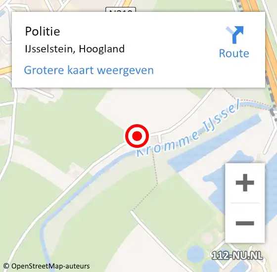 Locatie op kaart van de 112 melding: Politie IJsselstein, Hoogland op 15 maart 2021 16:31