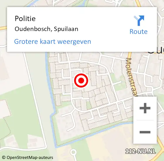 Locatie op kaart van de 112 melding: Politie Oudenbosch, Spuilaan op 15 maart 2021 17:07