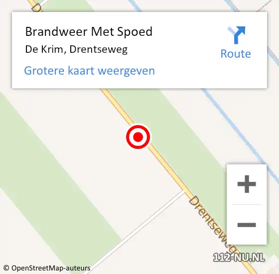 Locatie op kaart van de 112 melding: Brandweer Met Spoed Naar De Krim, Drentseweg op 15 maart 2021 17:50