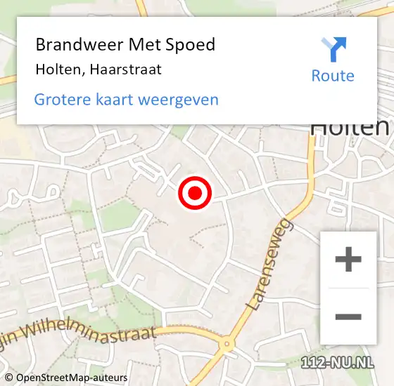 Locatie op kaart van de 112 melding: Brandweer Met Spoed Naar Holten, Haarstraat op 4 juni 2014 23:47
