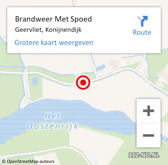 Locatie op kaart van de 112 melding: Brandweer Met Spoed Naar Geervliet, Konijnendijk op 15 maart 2021 18:39