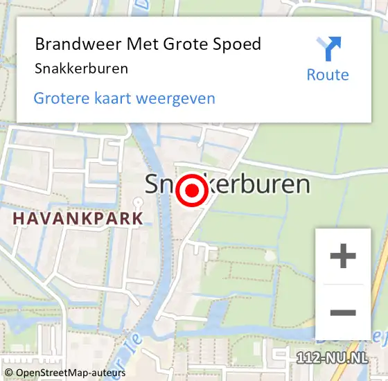 Locatie op kaart van de 112 melding: Brandweer Met Grote Spoed Naar Snakkerburen op 15 maart 2021 20:04