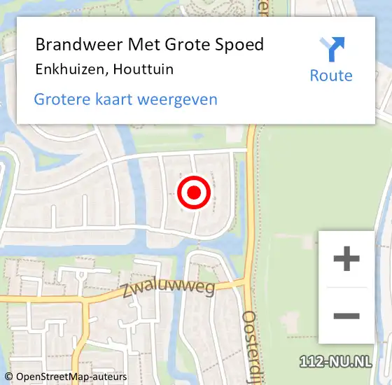 Locatie op kaart van de 112 melding: Brandweer Met Grote Spoed Naar Enkhuizen, Houttuin op 15 maart 2021 20:25