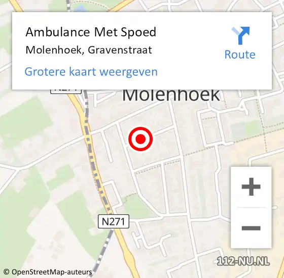 Locatie op kaart van de 112 melding: Ambulance Met Spoed Naar Molenhoek, Gravenstraat op 4 oktober 2013 05:40