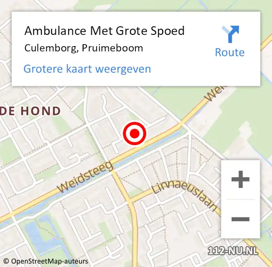 Locatie op kaart van de 112 melding: Ambulance Met Grote Spoed Naar Culemborg, Pruimeboom op 16 maart 2021 03:13