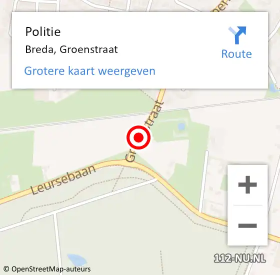 Locatie op kaart van de 112 melding: Politie Breda, Groenstraat op 16 maart 2021 08:21