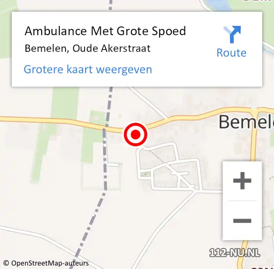 Locatie op kaart van de 112 melding: Ambulance Met Grote Spoed Naar Bemelen, Oude Akerstraat op 5 juni 2014 01:41