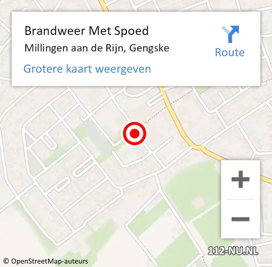 Locatie op kaart van de 112 melding: Brandweer Met Spoed Naar Millingen aan de Rijn, Gengske op 16 maart 2021 11:41