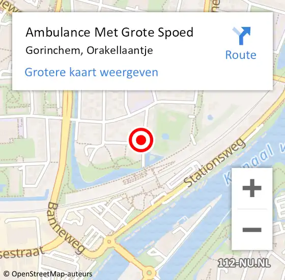 Locatie op kaart van de 112 melding: Ambulance Met Grote Spoed Naar Gorinchem, Orakellaantje op 16 maart 2021 15:57