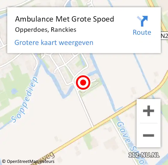 Locatie op kaart van de 112 melding: Ambulance Met Grote Spoed Naar Opperdoes, Ranckies op 4 oktober 2013 06:17