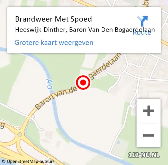 Locatie op kaart van de 112 melding: Brandweer Met Spoed Naar Heeswijk-Dinther, Baron Van Den Bogaerdelaan op 16 maart 2021 18:41