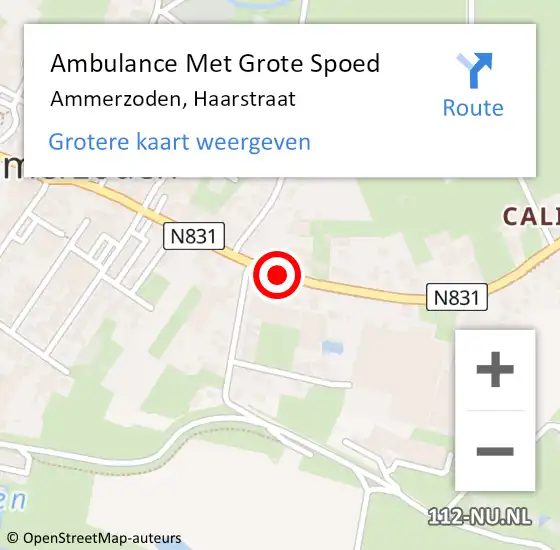 Locatie op kaart van de 112 melding: Ambulance Met Grote Spoed Naar Ammerzoden, Haarstraat op 16 maart 2021 19:28