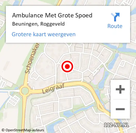 Locatie op kaart van de 112 melding: Ambulance Met Grote Spoed Naar Beuningen, Roggeveld op 16 maart 2021 22:20