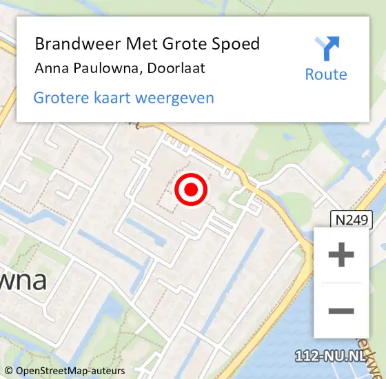 Locatie op kaart van de 112 melding: Brandweer Met Grote Spoed Naar Anna Paulowna, Doorlaat op 17 maart 2021 00:42