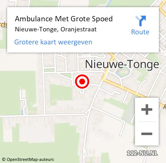 Locatie op kaart van de 112 melding: Ambulance Met Grote Spoed Naar Nieuwe-Tonge, Oranjestraat op 5 juni 2014 07:17