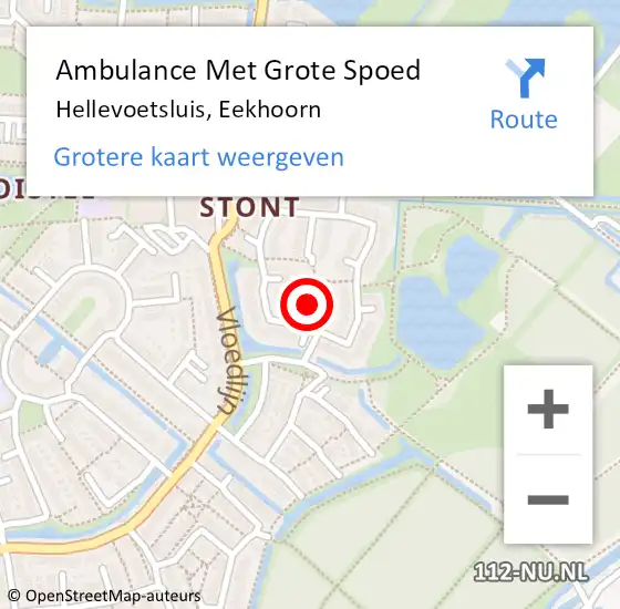 Locatie op kaart van de 112 melding: Ambulance Met Grote Spoed Naar Hellevoetsluis, Eekhoorn op 17 maart 2021 04:52