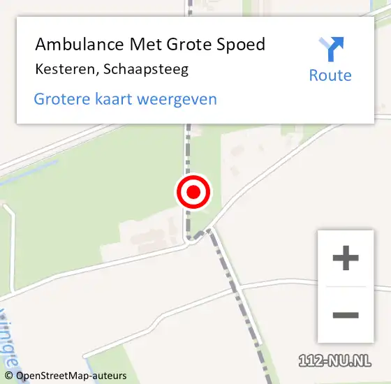 Locatie op kaart van de 112 melding: Ambulance Met Grote Spoed Naar Kesteren, Schaapsteeg op 5 juni 2014 07:35