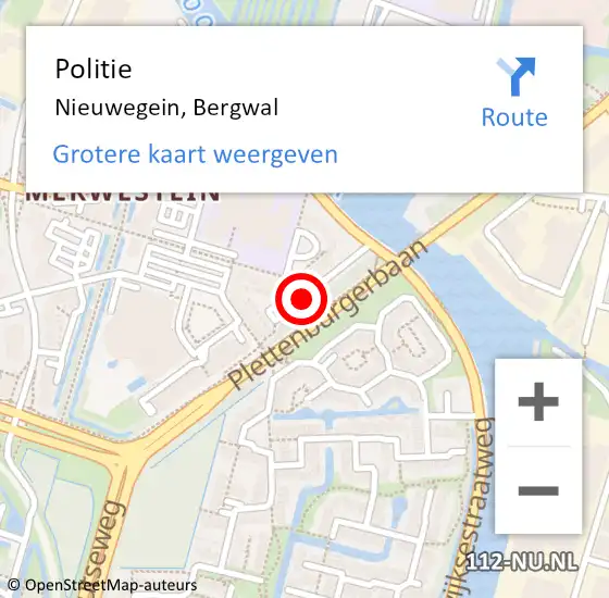 Locatie op kaart van de 112 melding: Politie Nieuwegein, Bergwal op 17 maart 2021 09:54