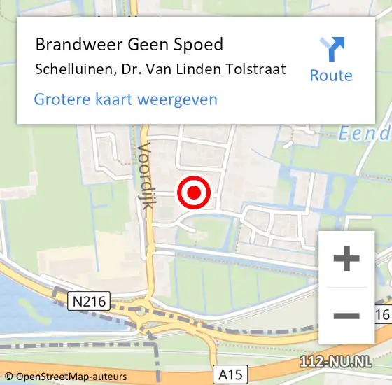 Locatie op kaart van de 112 melding: Brandweer Geen Spoed Naar Schelluinen, Dr. Van Linden Tolstraat op 17 maart 2021 09:58