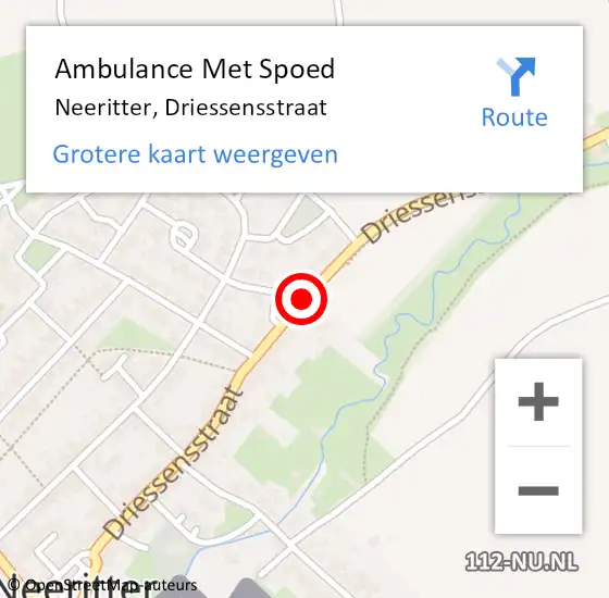 Locatie op kaart van de 112 melding: Ambulance Met Spoed Naar Neeritter, Driessensstraat op 17 maart 2021 13:43
