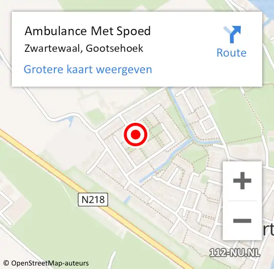 Locatie op kaart van de 112 melding: Ambulance Met Spoed Naar Zwartewaal, Gootsehoek op 17 maart 2021 19:49