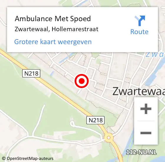 Locatie op kaart van de 112 melding: Ambulance Met Spoed Naar Zwartewaal, Hollemarestraat op 17 maart 2021 20:13