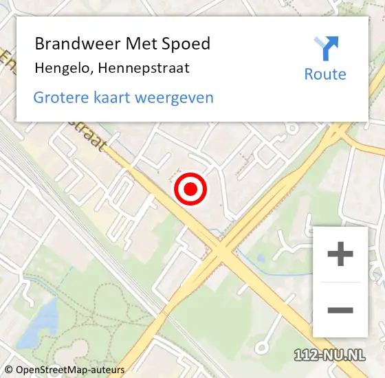 Locatie op kaart van de 112 melding: Brandweer Met Spoed Naar Hengelo, Hennepstraat op 17 maart 2021 20:18
