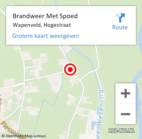Locatie op kaart van de 112 melding: Brandweer Met Spoed Naar Wapenveld, Hogestraat op 18 maart 2021 01:25