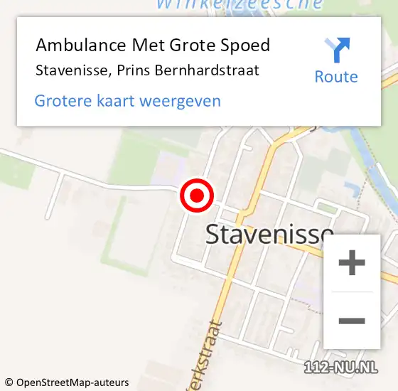 Locatie op kaart van de 112 melding: Ambulance Met Grote Spoed Naar Stavenisse, Prins Bernhardstraat op 18 maart 2021 04:18