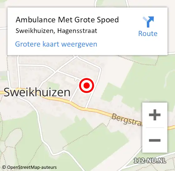 Locatie op kaart van de 112 melding: Ambulance Met Grote Spoed Naar Sweikhuizen, Hagensstraat op 5 juni 2014 09:04