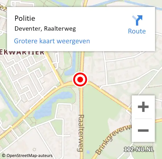 Locatie op kaart van de 112 melding: Politie Deventer, Raalterweg op 18 maart 2021 07:18