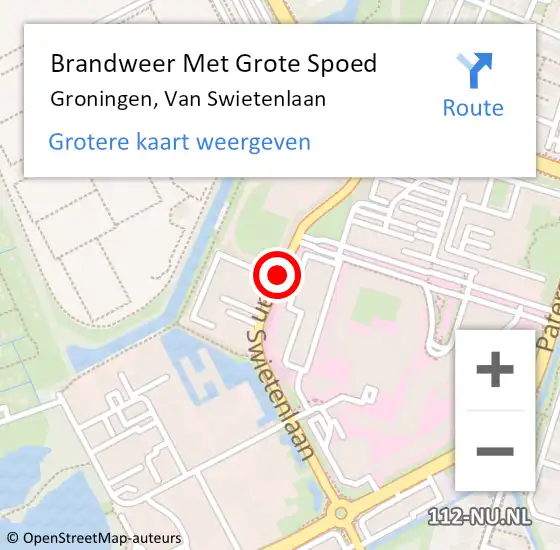 Locatie op kaart van de 112 melding: Brandweer Met Grote Spoed Naar Groningen, Van Swietenlaan op 18 maart 2021 07:30