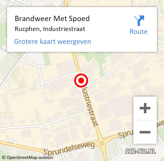 Locatie op kaart van de 112 melding: Brandweer Met Spoed Naar Rucphen, Industriestraat op 18 maart 2021 08:25