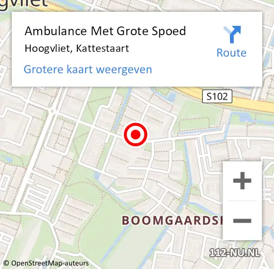 Locatie op kaart van de 112 melding: Ambulance Met Grote Spoed Naar Hoogvliet, Kattestaart op 4 oktober 2013 07:13