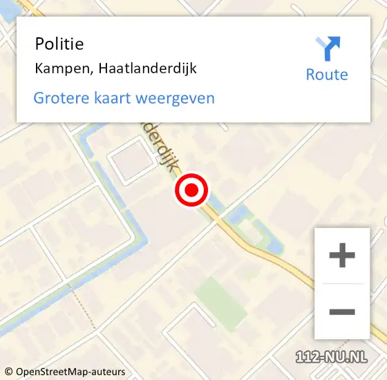 Locatie op kaart van de 112 melding: Politie Kampen, Haatlanderdijk op 18 maart 2021 15:55