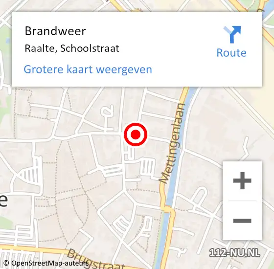 Locatie op kaart van de 112 melding: Brandweer Raalte, Schoolstraat op 18 maart 2021 15:59