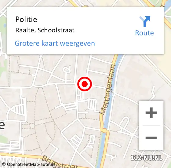 Locatie op kaart van de 112 melding: Politie Raalte, Schoolstraat op 18 maart 2021 16:05