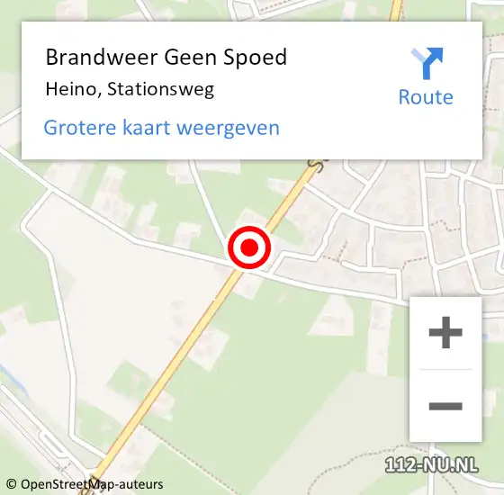 Locatie op kaart van de 112 melding: Brandweer Geen Spoed Naar Heino, Stationsweg op 18 maart 2021 16:31