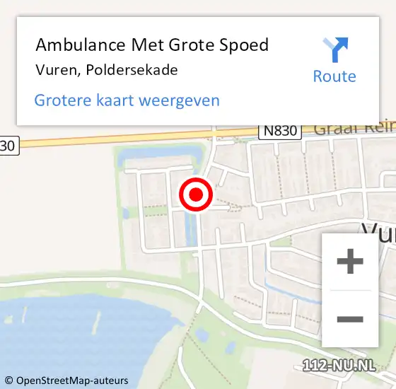 Locatie op kaart van de 112 melding: Ambulance Met Grote Spoed Naar Vuren, Poldersekade op 18 maart 2021 16:35