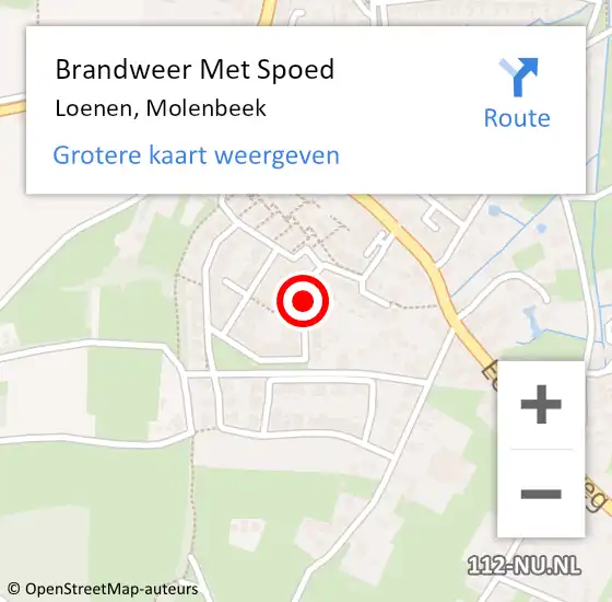 Locatie op kaart van de 112 melding: Brandweer Met Spoed Naar Loenen, Molenbeek op 18 maart 2021 16:57