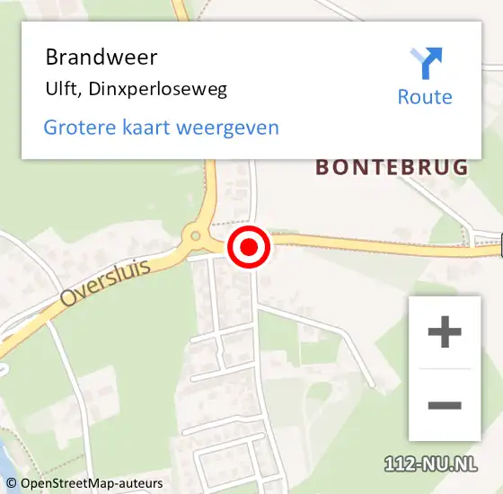 Locatie op kaart van de 112 melding: Brandweer Ulft, Dinxperloseweg op 18 maart 2021 18:46