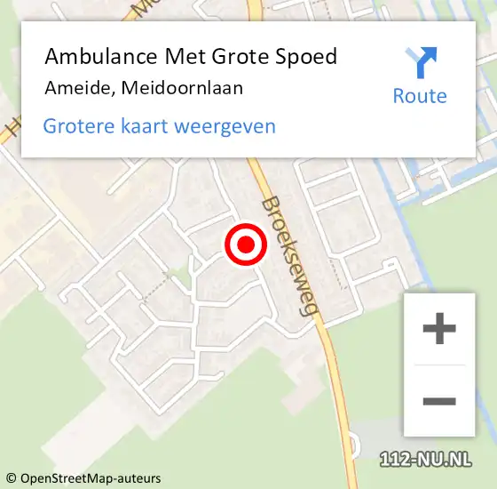 Locatie op kaart van de 112 melding: Ambulance Met Grote Spoed Naar Ameide, Meidoornlaan op 18 maart 2021 19:32